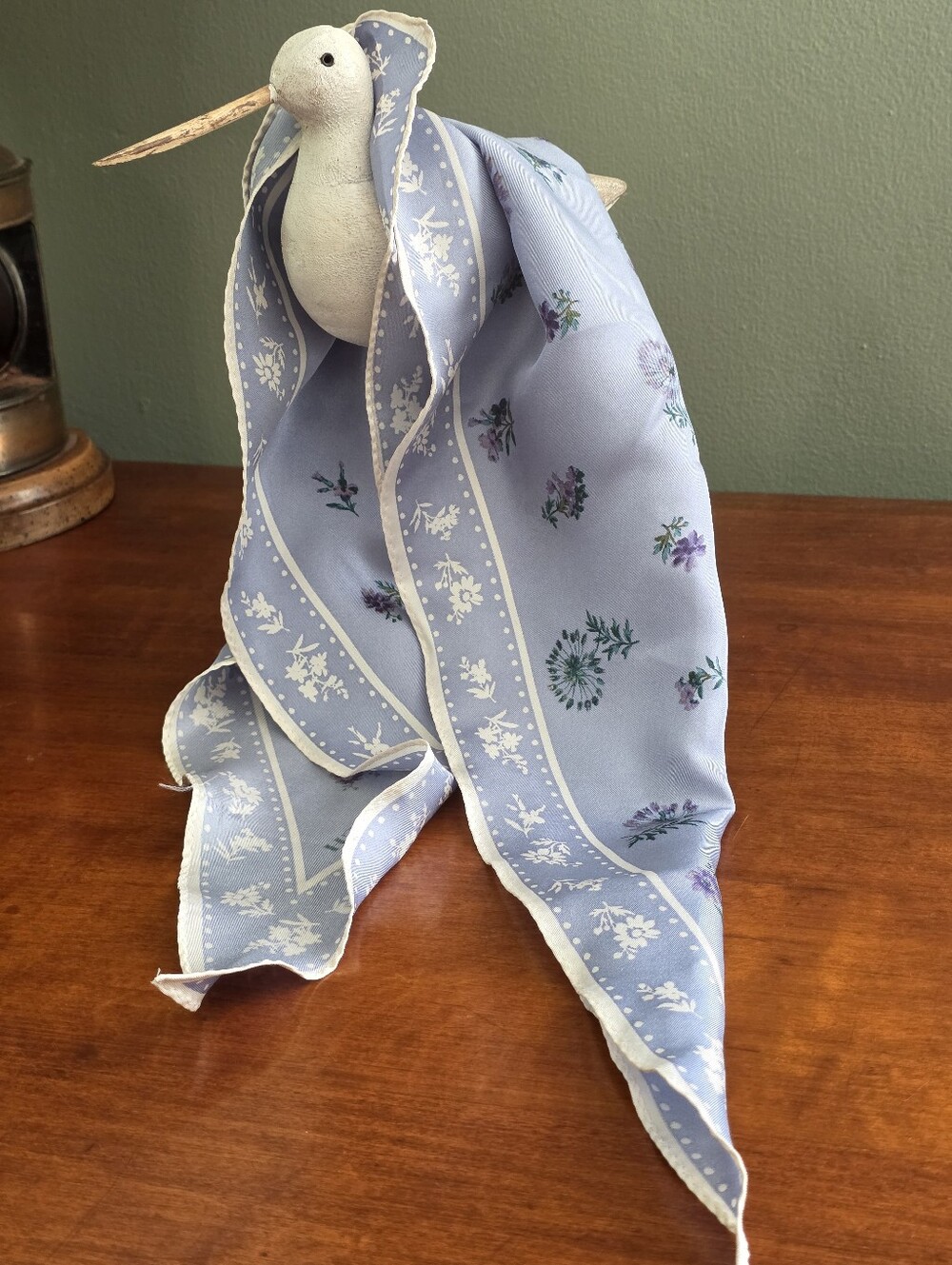 Coach 73192 Meadow Prairie Diamond Silk Scarf Mist Blue NWOT